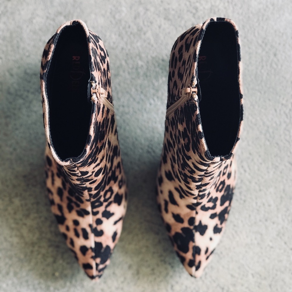 Sexy My Delicious Leopard Faux Suede Heeled Bootie - Picture 7 of 7